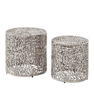 Wohnling Bijzettafelset zilver aluminium 41x41 cm