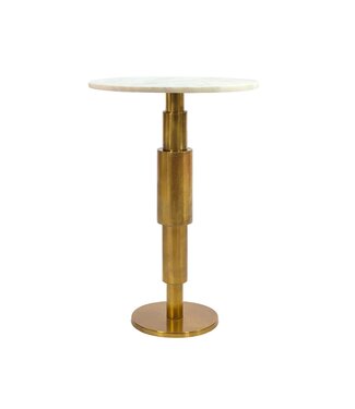Wohnling Bijzettafel wit marmeren blad 37 cm - WL7.370