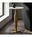 Wohnling Bijzettafel Marmer rond 59 cm Decoratietafel met Marmeren Tafelblad Wit - Design Decoratietafel met Aluminium Frame - Aanbouwtafel Salontafel modern - Koffietafel Woonkamertafel elegant Handgemaakt
