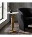 Wohnling Bijzettafel Marmer rond 59 cm Decoratietafel met Marmeren Tafelblad Wit - Design Decoratietafel met Aluminium Frame - Aanbouwtafel Salontafel modern - Koffietafel Woonkamertafel elegant Handgemaakt