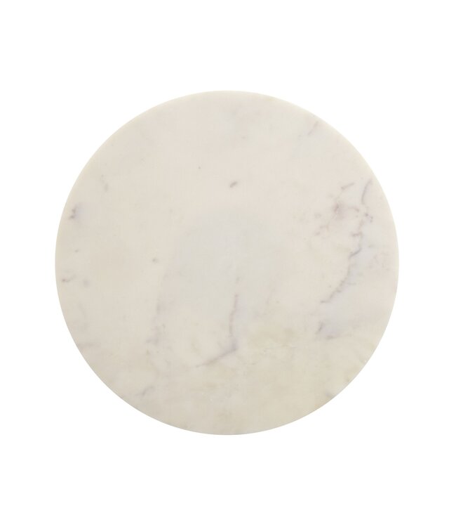 Wohnling Bijzettafel Marmer rond 59 cm Decoratietafel met Marmeren Tafelblad Wit - Design Decoratietafel met Aluminium Frame - Aanbouwtafel Salontafel modern - Koffietafel Woonkamertafel elegant Handgemaakt