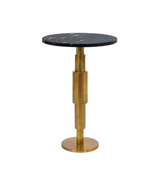 Wohnling Bijzettafel zwart marmeren blad 37 cm - WL7.371
