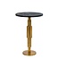 Wohnling Bijzettafel Marmer rond 59 cm Decoratietafel met Marmeren Tafelblad Zwart - Design Decoratietafel met Aluminium Frame - Bijzettafel Salontafel modern - Koffietafel Woonkamertafel elegant Handgemaakt