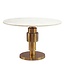 Wohnling Salontafel Goud 60cm met wit marmeren tafelblad - Ronde woonkamertafel - Moderne aluminium bijzettafel - Design tafel woonkamer metalen frame Handgemaakt