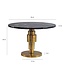 Wohnling Salontafel Goud 60cm met zwart marmeren tafelblad - Ronde woonkamertafel - Moderne aluminium bijzettafel - Design tafel woonkamer metalen frame Handgemaakt