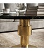 Wohnling Salontafel Goud 60cm met zwart marmeren tafelblad - Ronde woonkamertafel - Moderne aluminium bijzettafel - Design tafel woonkamer metalen frame Handgemaakt