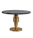 Wohnling Salontafel Goud 60cm met zwart marmeren tafelblad - Ronde woonkamertafel - Moderne aluminium bijzettafel - Design tafel woonkamer metalen frame Handgemaakt