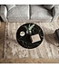Wohnling Salontafel Goud 60cm met zwart marmeren tafelblad - Ronde woonkamertafel - Moderne aluminium bijzettafel - Design tafel woonkamer metalen frame Handgemaakt