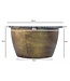 Wohnling Salontafel Metaal met zwart Marmer Tafelblad 60cm rond - Design Woonkamertafel Ronde Loungtafel - Massieve Banktafel - Extravagante Bijzettafel Handgemaakt