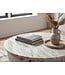 Wohnling Salontafel Metaal met wit Marmer Tafelblad 60cm rond - Design Woonkamertafel Ronde Loungetafel - Massieve Banktafel - Extravagante Bijzettafel Handgemaakt