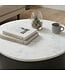 Wohnling Salontafel Zwart 63cm met wit marmeren tafelblad - Woonkamertafel Alu organische vorm - Sofa tafel Aluminium modern - Design Bijzettafel Metalen frame Handgemaakt