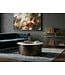 Wohnling Salontafel Goud 63cm met wit marmeren tafelblad - Woonkamertafel Alu organische vorm - Sofatafel Aluminium modern - Design Bijzettafel Metalen frame Handgemaakt