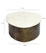 Wohnling Salontafel Goud 63cm met wit marmeren tafelblad - Woonkamertafel Alu organische vorm - Sofatafel Aluminium modern - Design Bijzettafel Metalen frame Handgemaakt