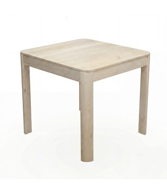 Wohnling Eettafel mangohout wit 80x80 cm - WL7.378
