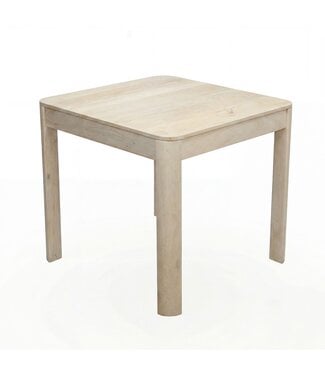 Wohnling Eettafel mangohout wit 80x80 cm