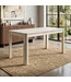 Wohnling Eettafel Massief Hout Mango 120x60 cm White Wash - Rechthoekige Eetkamertafel Hout - Moderne Keukentafel voor 4 tot 6 Personen - Stabiele Houten Tafel - Tafel voor Eetkamer Bistrotafel Handgemaakt