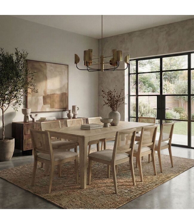 Wohnling Eettafel Massief Hout Mango 120x60 cm White Wash - Rechthoekige Eetkamertafel Hout - Moderne Keukentafel voor 4 tot 6 Personen - Stabiele Houten Tafel - Tafel voor Eetkamer Bistrotafel Handgemaakt