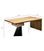 Wohnling Bureau van Massief Acaciahout 180 x 90 cm Rechthoekig met Lade - Modern Massief Bureau met Metaal - Natuurlijke Houten Tafel Industrieel Design
