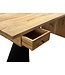 Wohnling Bureau van Massief Acaciahout 180 x 90 cm Rechthoekig met Lade - Modern Massief Bureau met Metaal - Natuurlijke Houten Tafel Industrieel Design