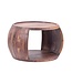 Wohnling Salontafel Sheesham Massief Hout Rond 60 cm x 50 cm x 40 cm · Woonkamertafel met Opbergvak · Handgemaakte Sofatafel van Echt Hout in Natuurlijk Landelijk Design