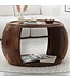Wohnling Salontafel Sheesham Massief Hout Rond 60 cm x 50 cm x 40 cm · Woonkamertafel met Opbergvak · Handgemaakte Sofatafel van Echt Hout in Natuurlijk Landelijk Design