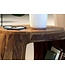 Wohnling Bijzettafel Ø 50cm Sheesham Massief Hout Rond met Opbergvak – Salontafel Echt Hout Handgemaakt, Woonkamertafel in Natuurlijk Design