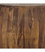 Wohnling Bijzettafel Ø 50cm Sheesham Massief Hout Rond met Opbergvak – Salontafel Echt Hout Handgemaakt, Woonkamertafel in Natuurlijk Design