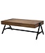 Wohnling Salontafel Sheesham Massief Hout Rechthoekig 120cm · Woonkamertafel met Metalen Onderstel · Handgemaakte Banktafel in Modern Industrieel Design met Stabiel Tafelblad