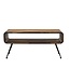 Wohnling Retro Salontafel Sheesham Massief Hout 100cm · Rechthoekige Woonkamertafel met Opbergvak · Handgemaakte Sofatafel van Hout met Metalen Poten in Industrieel Design