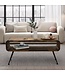 Wohnling Retro Salontafel Sheesham Massief Hout 100cm · Rechthoekige Woonkamertafel met Opbergvak · Handgemaakte Sofatafel van Hout met Metalen Poten in Industrieel Design