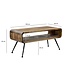 Wohnling Retro Salontafel Sheesham Massief Hout 100cm · Rechthoekige Woonkamertafel met Opbergvak · Handgemaakte Sofatafel van Hout met Metalen Poten in Industrieel Design