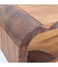 Wohnling Retro Salontafel Sheesham Massief Hout 100cm · Rechthoekige Woonkamertafel met Opbergvak · Handgemaakte Sofatafel van Hout met Metalen Poten in Industrieel Design