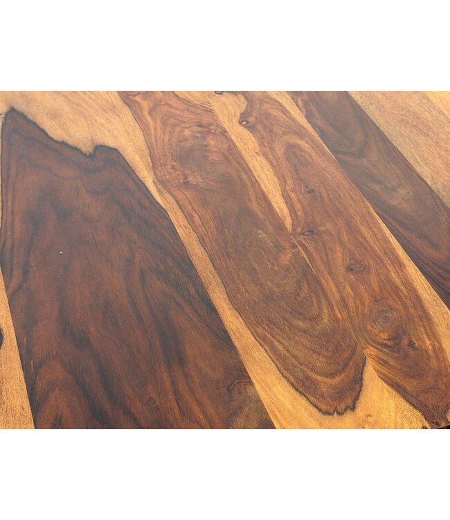 Wohnling Eettafel Sheesham Massief Hout 80x80 cm Donkerbruin - Vierkante Eetkamertafel Hout - Moderne Keukentafel voor 4 Personen - Stabiele Houten Tafel - Tafel voor Eetkamer Bistrotafel Handgemaakt