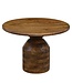 Wohnling Salontafel Mango Massief Hout 60cm Natuur Rond - Design Woonkamertafel - Banktafel Hout - Koffietafel Zuilvoet - Bijzettafel Massief Handgemaakt