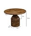 Wohnling Salontafel Mango Massief Hout 60cm Natuur Rond - Design Woonkamertafel - Banktafel Hout - Koffietafel Zuilvoet - Bijzettafel Massief Handgemaakt