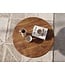 Wohnling Salontafel Mango Massief Hout 60cm Natuur Rond - Design Woonkamertafel - Banktafel Hout - Koffietafel Zuilvoet - Bijzettafel Massief Handgemaakt