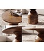 Wohnling Salontafel Mango Massief Hout 60cm Natuur Rond - Design Woonkamertafel - Banktafel Hout - Koffietafel Zuilvoet - Bijzettafel Massief Handgemaakt
