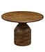Wohnling Salontafel Mango Massief Hout 60cm Natuur Rond - Design Woonkamertafel - Banktafel Hout - Koffietafel Zuilvoet - Bijzettafel Massief Handgemaakt