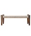 Wohnling Zitbank 120cm Jute Mango Massiefhout Bruin - Halbank Houten bank Entree - Bedbank Gangbank voor de Hal - Slaapkamer Belastbaar tot 200 kg Handgemaakt