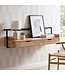 Wohnling Wandbureau Acacia Massief Hout 120cm met 2 Lades - Design Bureau voor aan de Muur Hangend met Opbergruimte - Zwevend Handgemaakt