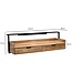 Wohnling Wandbureau Acacia Massief Hout 120cm met 2 Lades - Design Bureau voor aan de Muur Hangend met Opbergruimte - Zwevend Handgemaakt