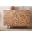 Wohnling Barkast Acacia Massief Hout 90cm Natuur met Wijnrek - Design Huisbar met Glashouder - Wijnkast Hout met Deuren - Drankenkast Wijncommode Hout Bar Woonkamer Handgemaakt