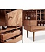 Wohnling Barkast Acacia Massief Hout 90cm Natuur met Wijnrek - Design Huisbar met Glashouder - Wijnkast Hout met Deuren - Drankenkast Wijncommode Hout Bar Woonkamer Handgemaakt