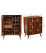 Wohnling Barkast Acacia Massief Hout 75x96cm Bar Meubel met Honingraat Patroon - Design Huisbar met Deuren - Wijnkast met Glashouder - Drankenkast - Houten Bar Woonkamer Handgemaakt