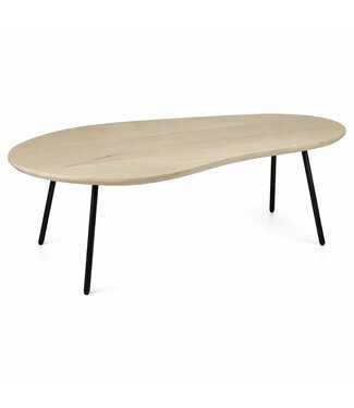 Wohnling Salontafel mangohout 122 cm breed white wash
