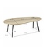 Wohnling Salontafel niervorm Mangohout massief white wash 122 cm - Woonkamertafel Hout - Sofatafel Retro - Bijzettafel Metalen Frame - Design Tafel Handgemaakt