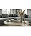 Wohnling Salontafel niervorm Mangohout massief white wash 122 cm - Woonkamertafel Hout - Sofatafel Retro - Bijzettafel Metalen Frame - Design Tafel Handgemaakt