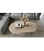 Wohnling Salontafel niervorm Mangohout massief white wash 122 cm - Woonkamertafel Hout - Sofatafel Retro - Bijzettafel Metalen Frame - Design Tafel Handgemaakt