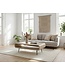 Wohnling Salontafel Mango Massiefhout white wash 90cm - Design Woonkamertafel met Metalen Poten - Rechthoekige Banktafel Opberg Retro - Loungetafel Hout - Natuur Bijzettafel Handgemaakt