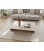 Wohnling Salontafel Mango Massiefhout white wash 90cm - Design Woonkamertafel met Metalen Poten - Rechthoekige Banktafel Opberg Retro - Loungetafel Hout - Natuur Bijzettafel Handgemaakt